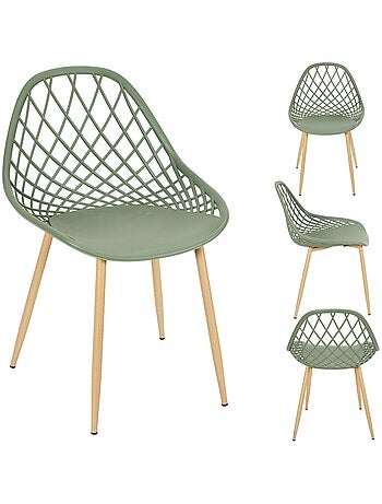 Lot de 4 chaises d'extérieur ajourées en polypropylène MALAGA