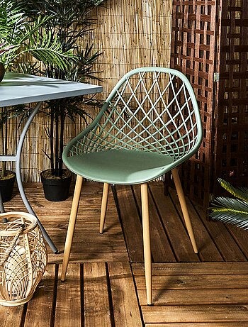 Lot de 4 chaises d'extérieur ajourées en polypropylène MALAGA