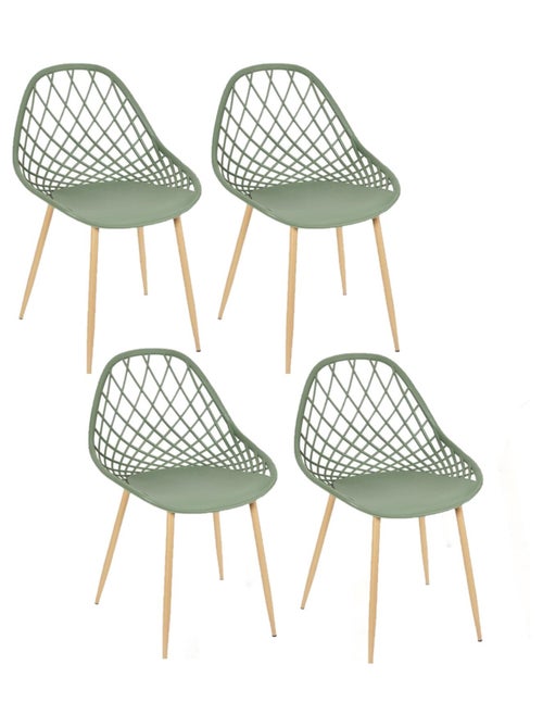 Lot de 4 chaises d'extérieur ajourées en polypropylène MALAGA - Kiabi Lot de 4 chaises d'extérieur ajourées en polypropylène MALAGA - Kiabi