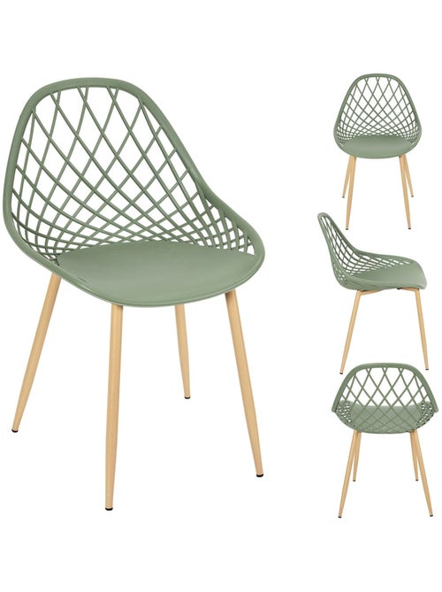Lot de 4 chaises d'extérieur ajourées en polypropylène MALAGA - Kiabi Lot de 4 chaises d'extérieur ajourées en polypropylène MALAGA - Kiabi