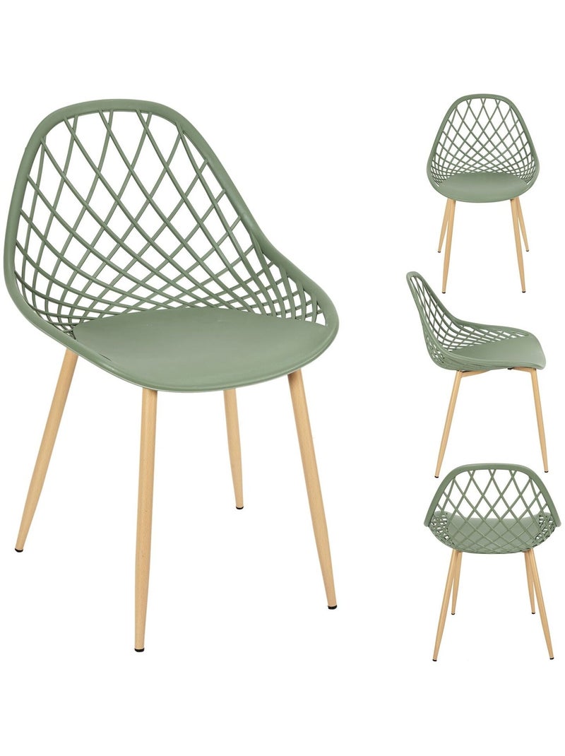 Lot de 4 chaises d'extérieur ajourées en polypropylène MALAGA Vert - Kiabi