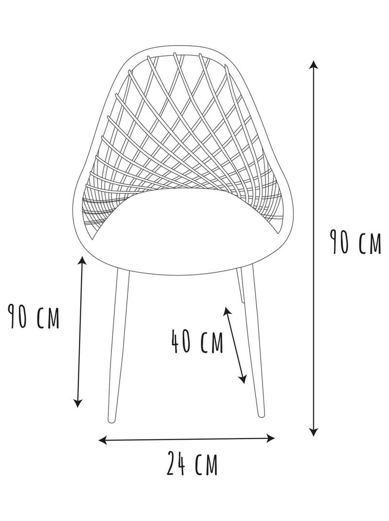 Lot de 4 chaises d'extérieur ajourées en polypropylène MALAGA Vert - Kiabi