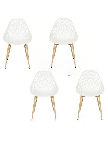 Lot de 4 chaises d'extérieur effet ajouré CALVI