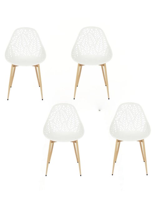 Lot de 4 chaises d'extérieur effet ajouré CALVI - Kiabi Lot de 4 chaises d'extérieur effet ajouré CALVI - Kiabi
