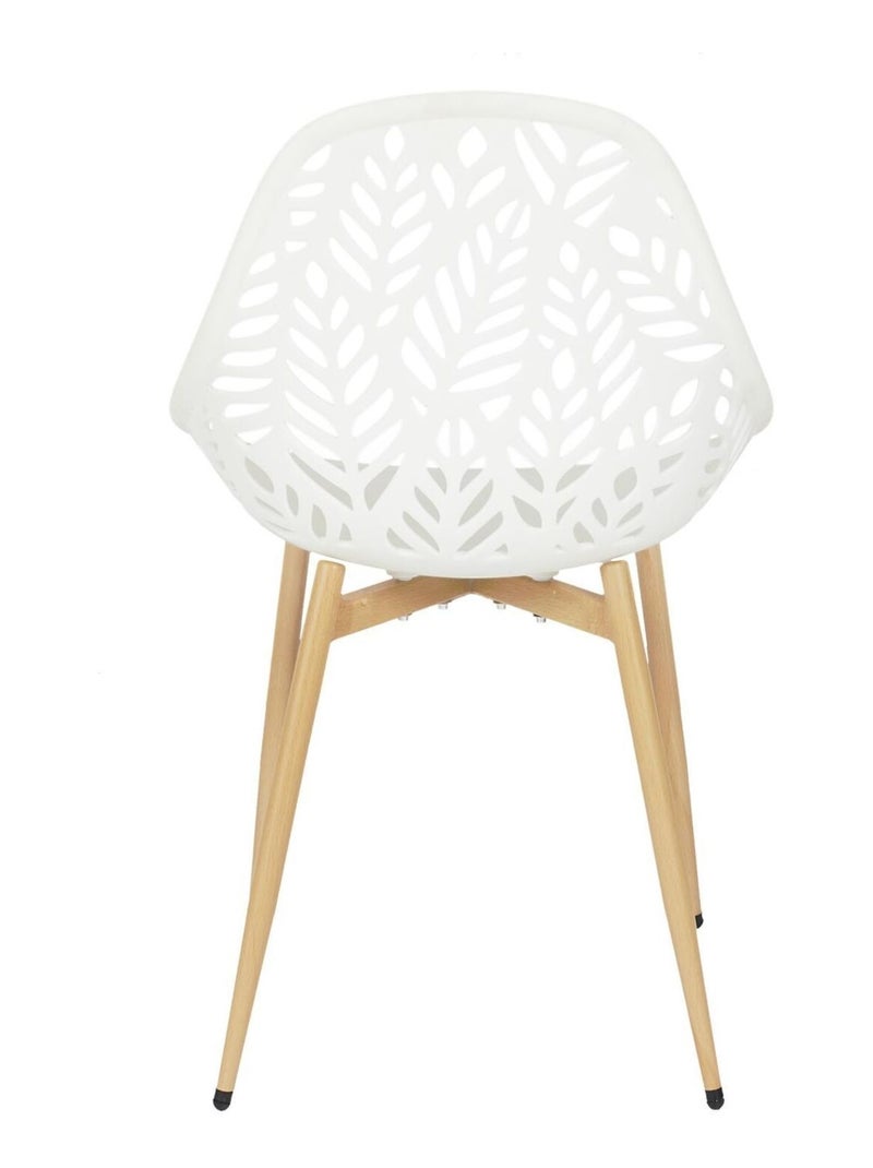 Lot de 4 chaises d'extérieur effet ajouré CALVI Beige/Blanc - Kiabi