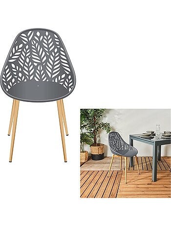 Lot de 4 chaises d'extérieur effet ajouré CALVI