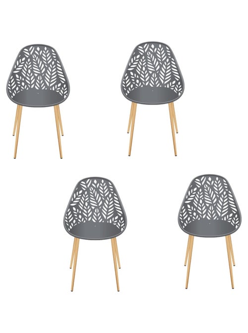 Lot de 4 chaises d'extérieur effet ajouré CALVI - Kiabi Lot de 4 chaises d'extérieur effet ajouré CALVI - Kiabi