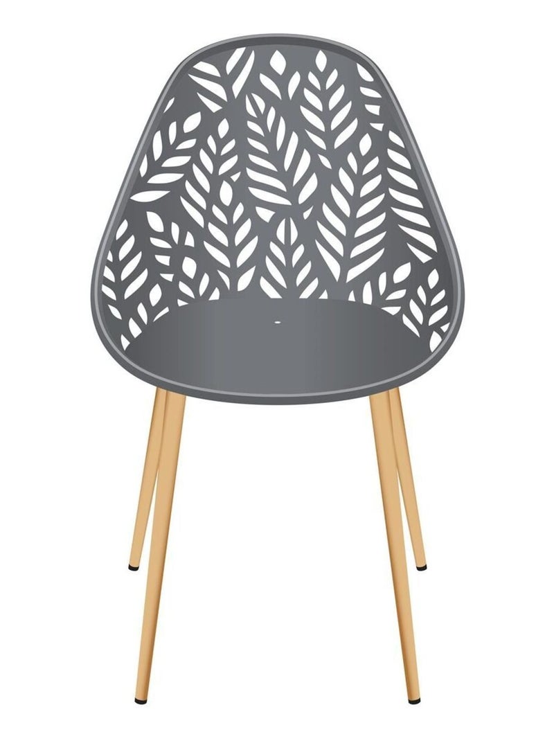 Lot de 4 chaises d'extérieur effet ajouré CALVI Gris - Kiabi