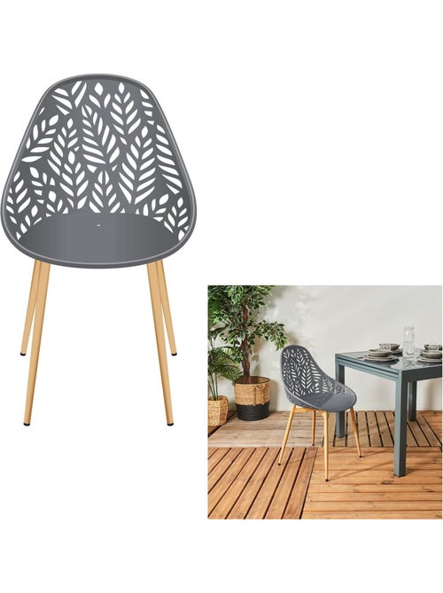 Lot de 4 chaises d'extérieur effet ajouré CALVI - Kiabi Lot de 4 chaises d'extérieur effet ajouré CALVI - Kiabi