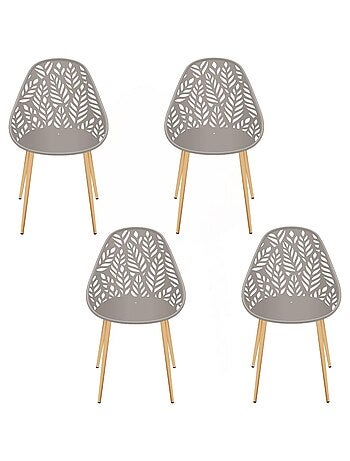 Lot de 4 chaises d'extérieur effet ajouré CALVI