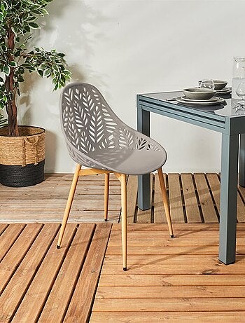 Lot de 4 chaises d'extérieur effet ajouré CALVI