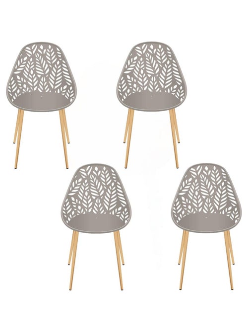 Lot de 4 chaises d'extérieur effet ajouré CALVI - Kiabi