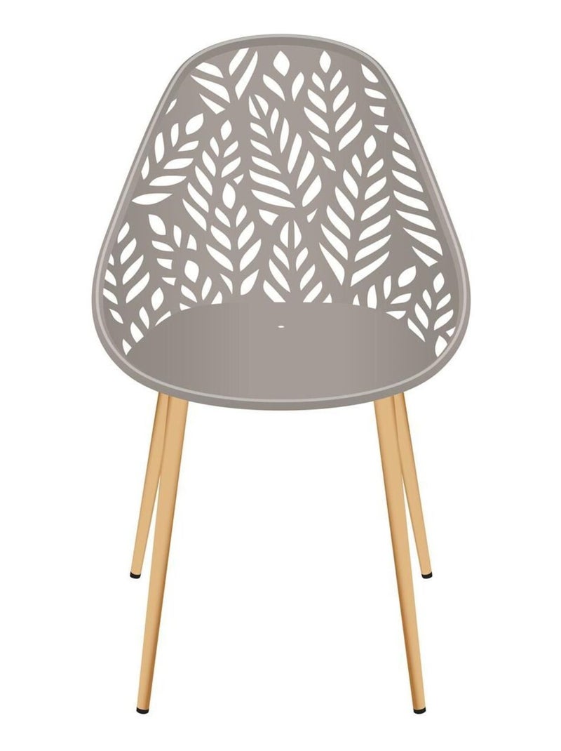 Lot de 4 chaises d'extérieur effet ajouré CALVI Taupe - Kiabi