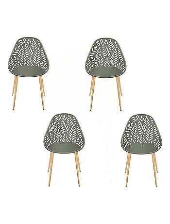 Lot de 4 chaises d'extérieur effet ajouré CALVI