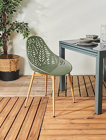 Lot de 4 chaises d'extérieur effet ajouré CALVI