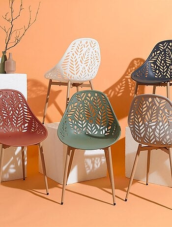 Lot de 4 chaises d'extérieur effet ajouré CALVI