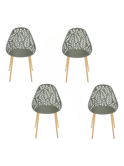 Lot de 4 chaises d'extérieur effet ajouré CALVI - Kiabi Lot de 4 chaises d'extérieur effet ajouré CALVI - Kiabi