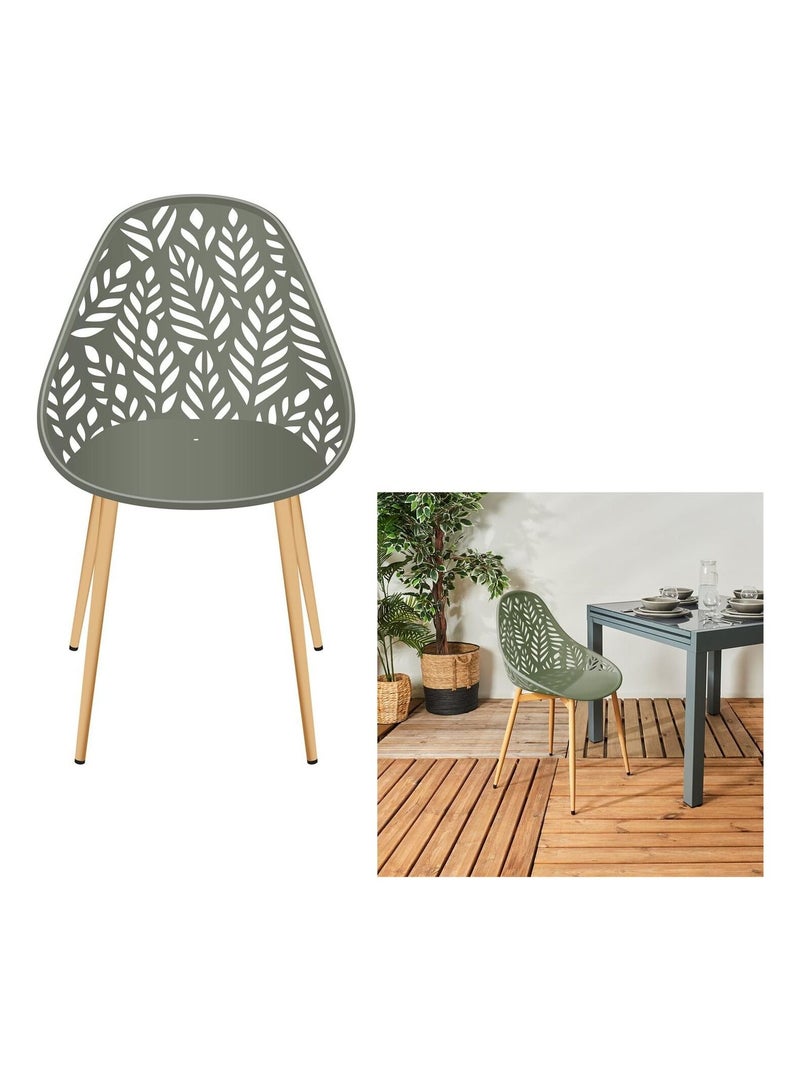 Lot de 4 chaises d'extérieur effet ajouré CALVI Vert - Kiabi