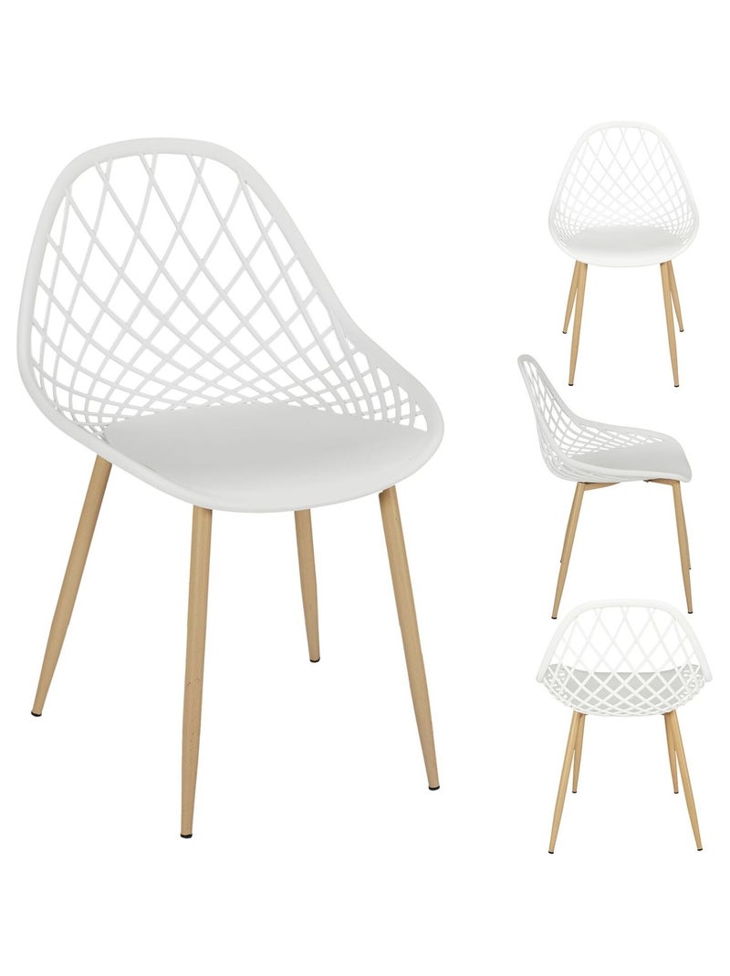 Lot de 4 chaises d'extérieur Malaga en polypropylène Blanc - Kiabi