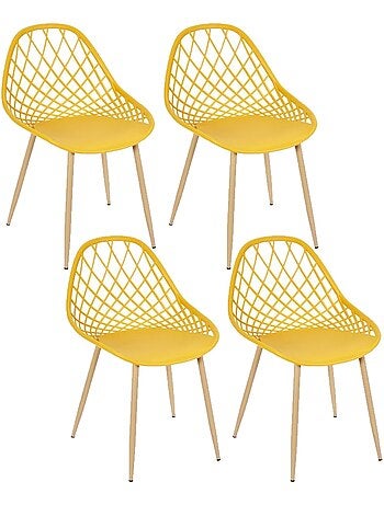 Lot de 4 chaises d'extérieur Malaga en polypropylène
