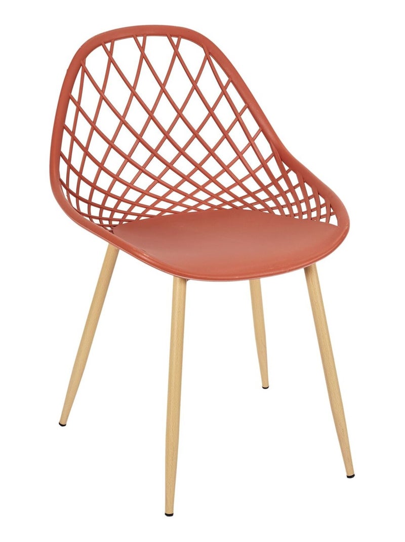 Lot de 4 chaises d'extérieur Malaga en polypropylène Rouge - Kiabi