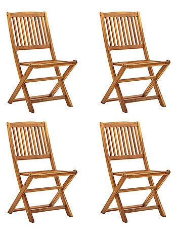 Lot de 4 chaises pliables d'extérieur