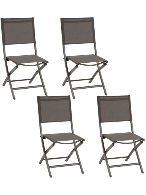 Lot de 4 chaises pliantes en aluminium et texaline ESSENTIA - Kiabi