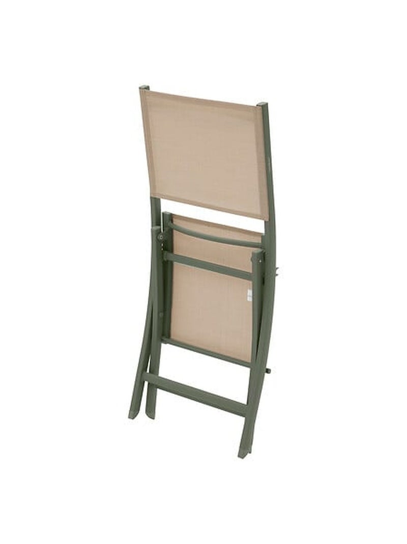 Lot de 4 chaises pliantes en aluminium et texaline ESSENTIA Gris foncé - Kiabi