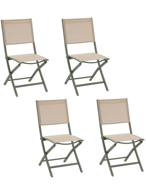 Lot de 4 chaises pliantes en aluminium et texaline ESSENTIA - Kiabi