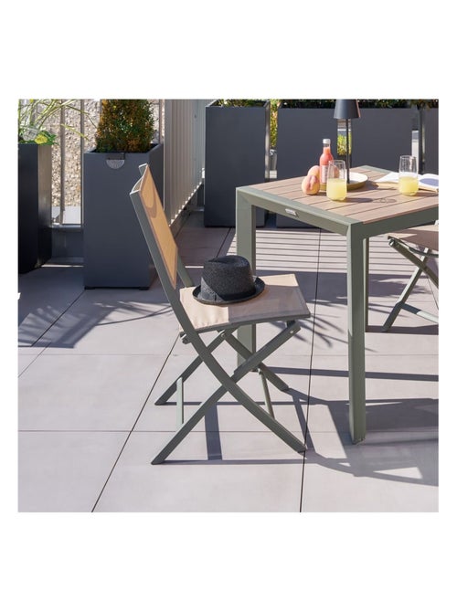 Lot de 4 chaises pliantes en aluminium et texaline ESSENTIA - Kiabi