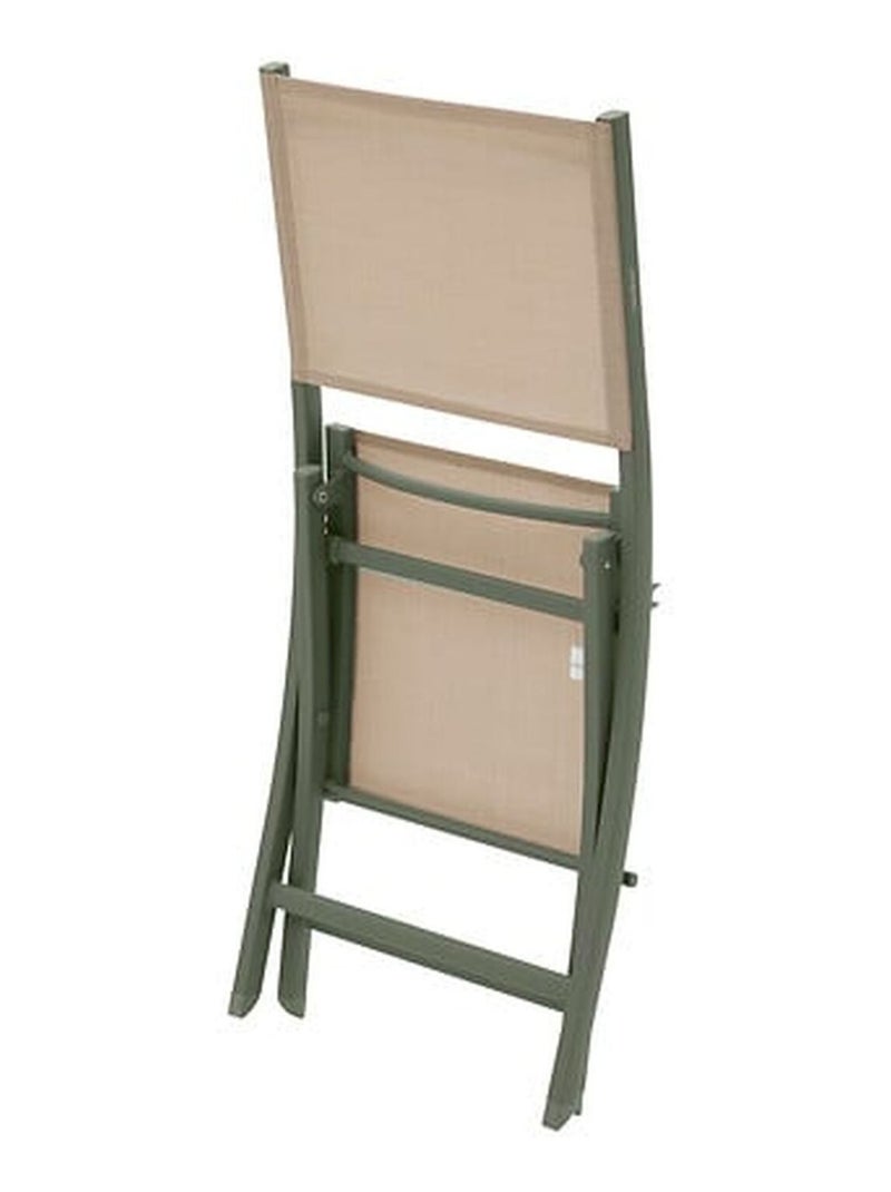Lot de 4 chaises pliantes en aluminium et texaline ESSENTIA Vert - Kiabi