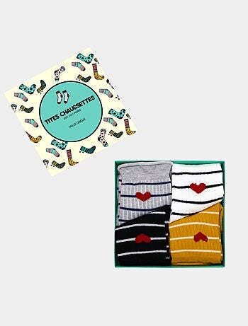Lot de 4 Chaussettes Amourettes Coeur