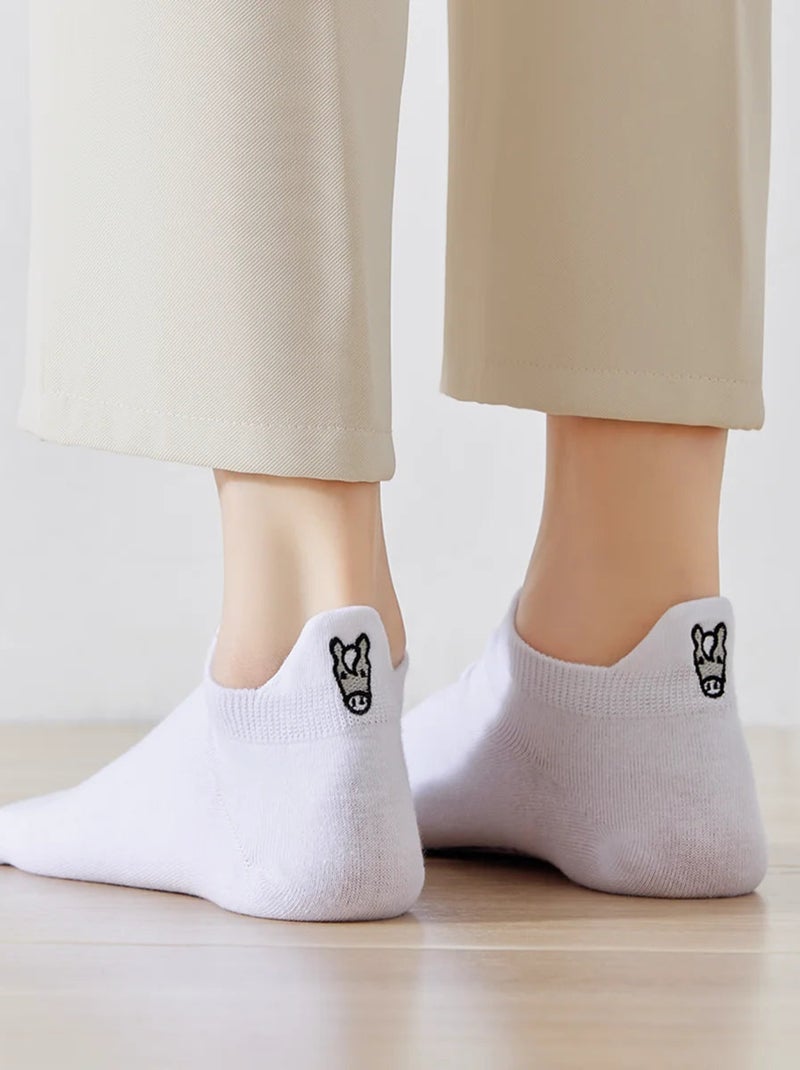 Lot de 4 Chaussettes Blanches Languette Cheval Blanc - Kiabi
