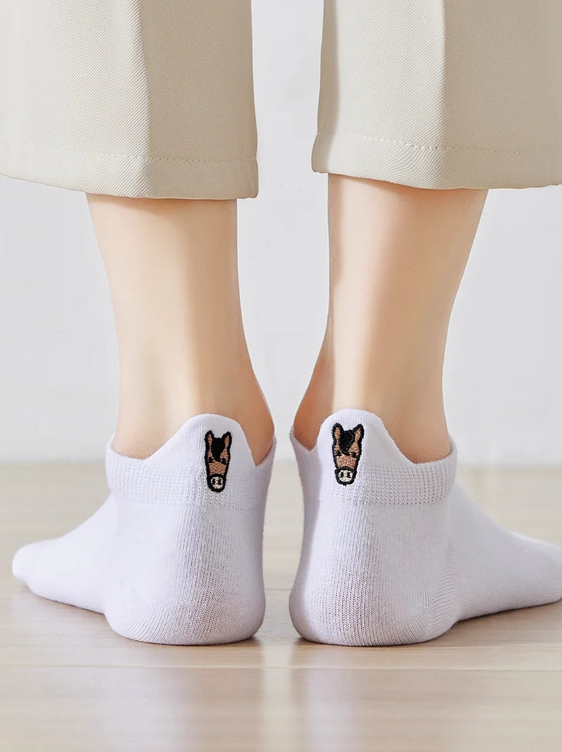 Lot de 4 Chaussettes Blanches Languette Cheval Blanc - Kiabi