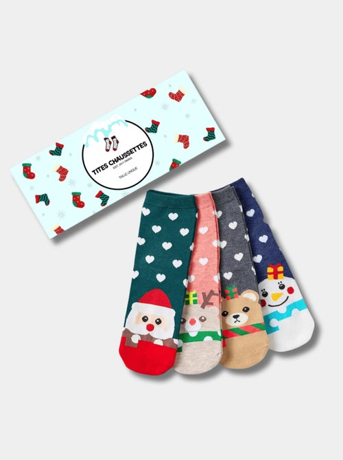Lot de 4 Chaussettes Coeur Noël & Volant - Kiabi