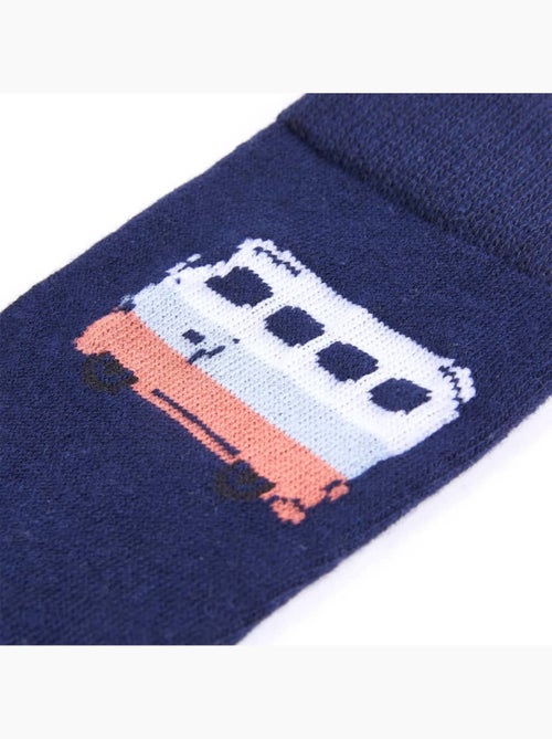 Lot de 4 chaussettes enfant coton motif voiture - vidaxl - Kiabi