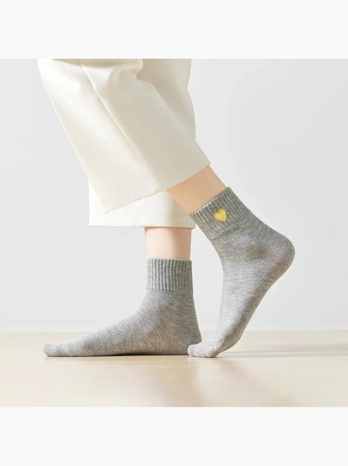 Lot de 4 Chaussettes Hautes Coeur Doré - Kiabi
