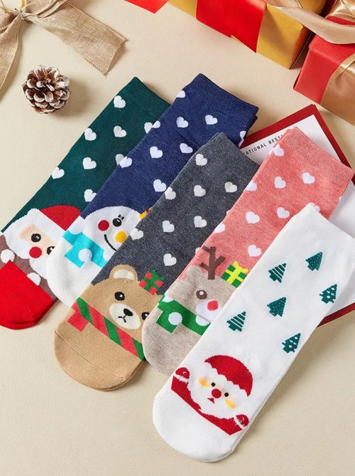 Lot de 4 Chaussettes Hautes Cœur Noël - Kiabi