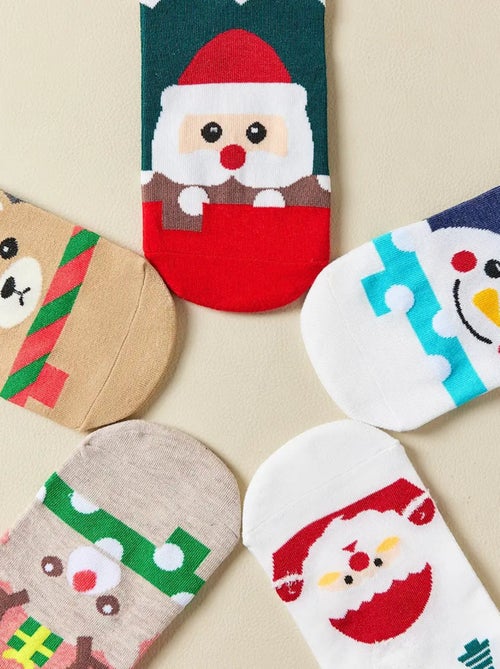 Lot de 4 Chaussettes Hautes Cœur Noël - Kiabi