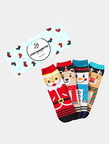 Lot de 4 Chaussettes Hautes Costume Noël