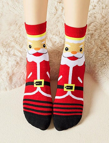 Lot de 4 Chaussettes Hautes Costume Noël