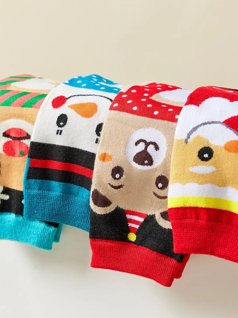 Lot de 4 Chaussettes Hautes Costume Noël Multicolore - Kiabi