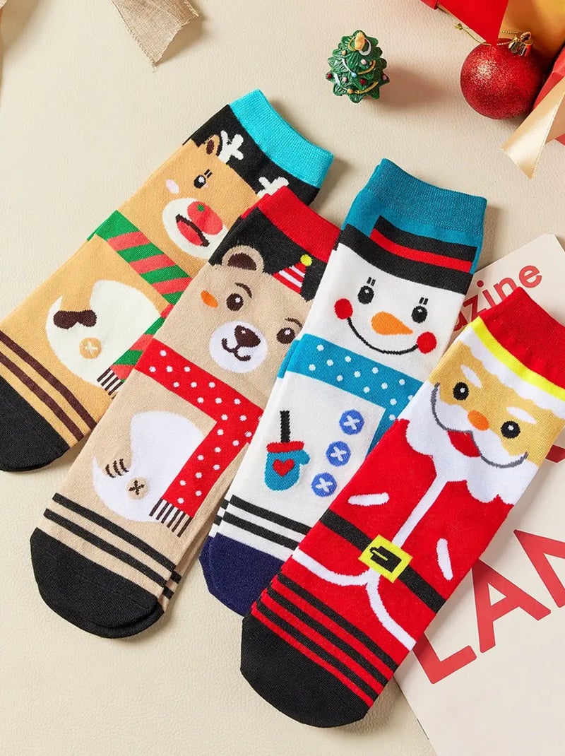 Lot de 4 Chaussettes Hautes Costume Noël Multicolore - Kiabi