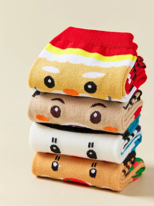 Lot de 4 Chaussettes Hautes Costume Noël - Kiabi