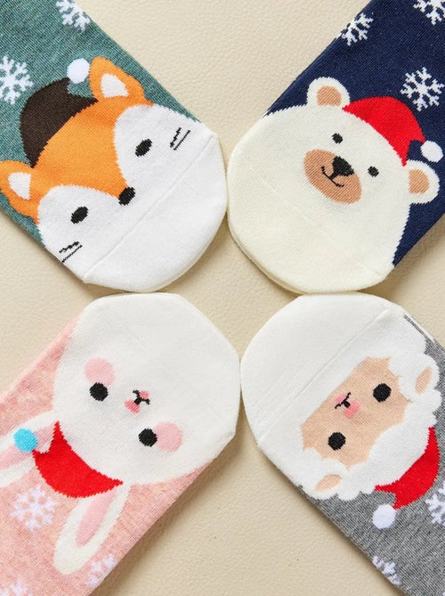 Lot de 4 Chaussettes Hautes Flocons de Noël - Kiabi