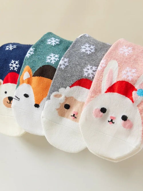 Lot de 4 Chaussettes Hautes Flocons de Noël - Kiabi