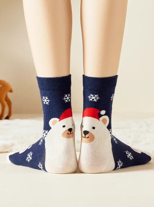 Lot de 4 Chaussettes Hautes Flocons de Noël - Kiabi