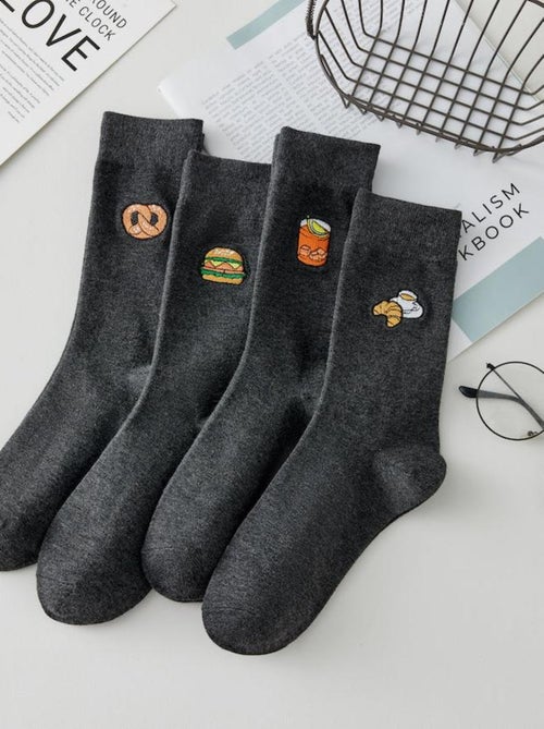Lot de 4 Chaussettes Hautes Gourmandes - Kiabi