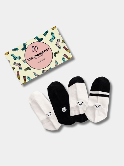 Lot de 4 Chaussettes Languette Panda - Kiabi