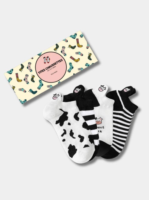 Lot de 4 Chaussettes Languette Vache - Kiabi